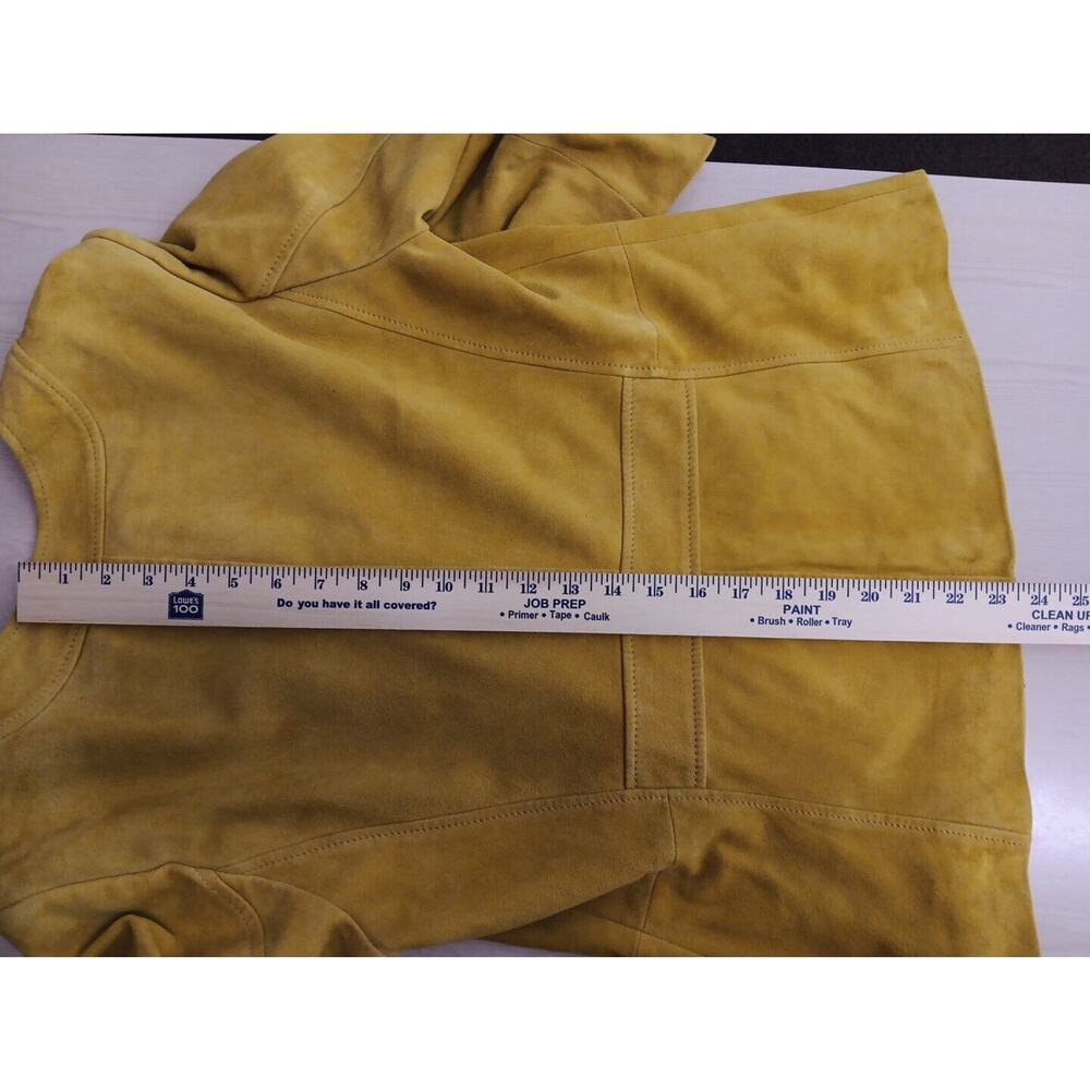 Tory Burch Buttery Soft Leather Evening Jacket Yellow Size 14 EUC - Picture 10 of 10